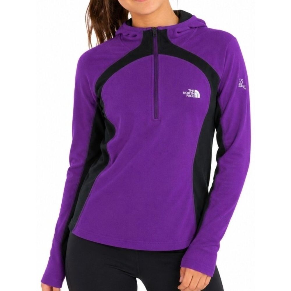 The North Face Women's Flight Series Purple & Black Hooded ¼-Zip Pullover